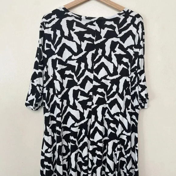 Q'Neel Nordic Design Womens 22 Scoop  Neck Abstract Print Lagenlook Midi Dress - Picture 12 of 14